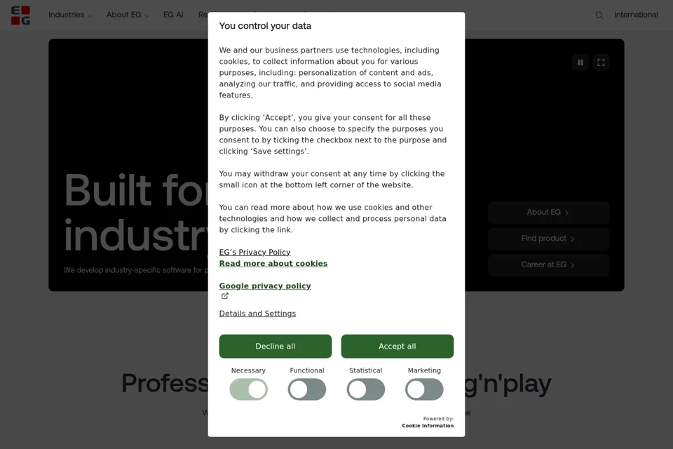 Aperçu de la landing page