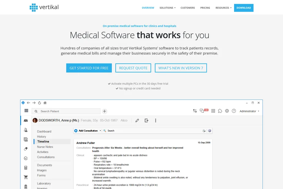 Aperçu de la landing page