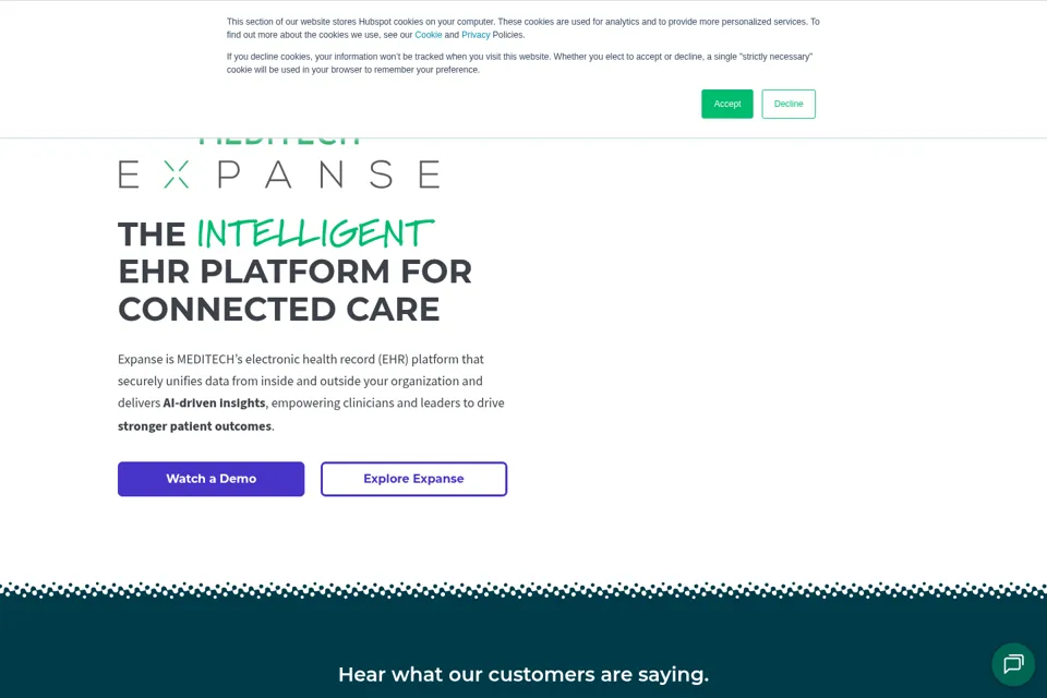 Aperçu de la landing page