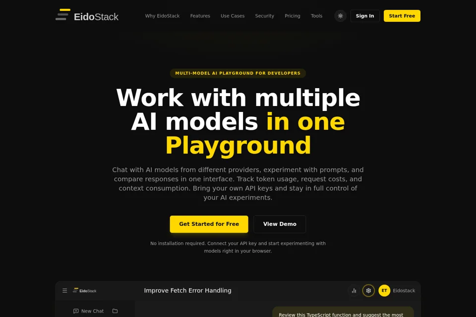 Aperçu de la landing page