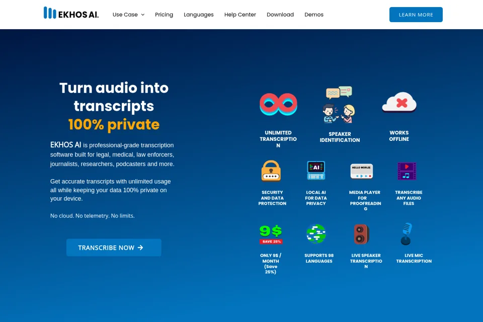 Aperçu de la landing page