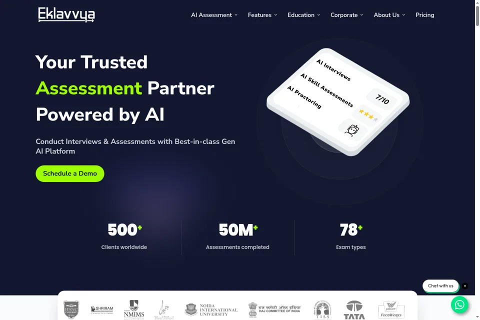 Aperçu de la landing page