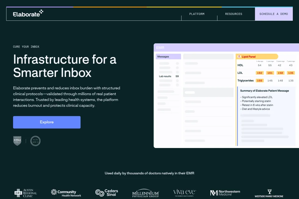 Aperçu de la landing page