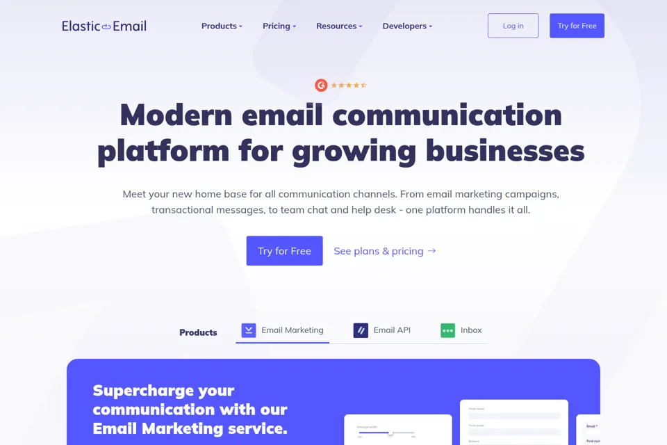 Aperçu de la landing page