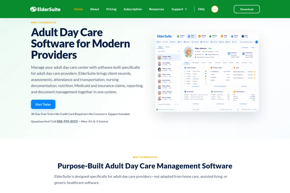Aperçu de la landing page