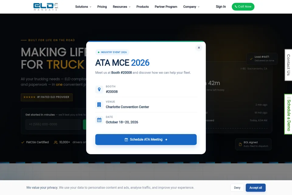 Aperçu de la landing page