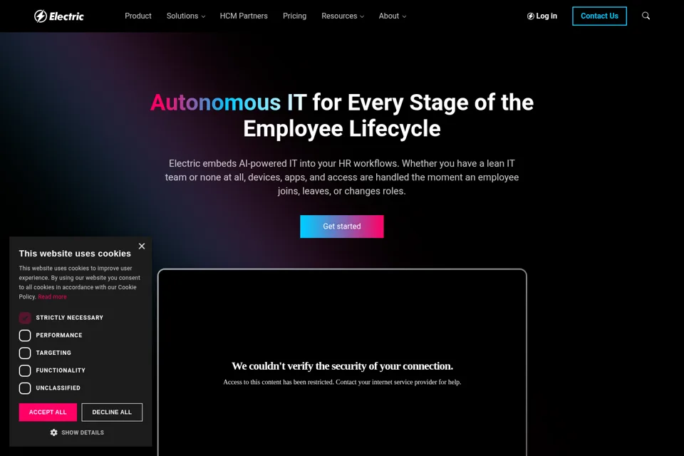 Aperçu de la landing page