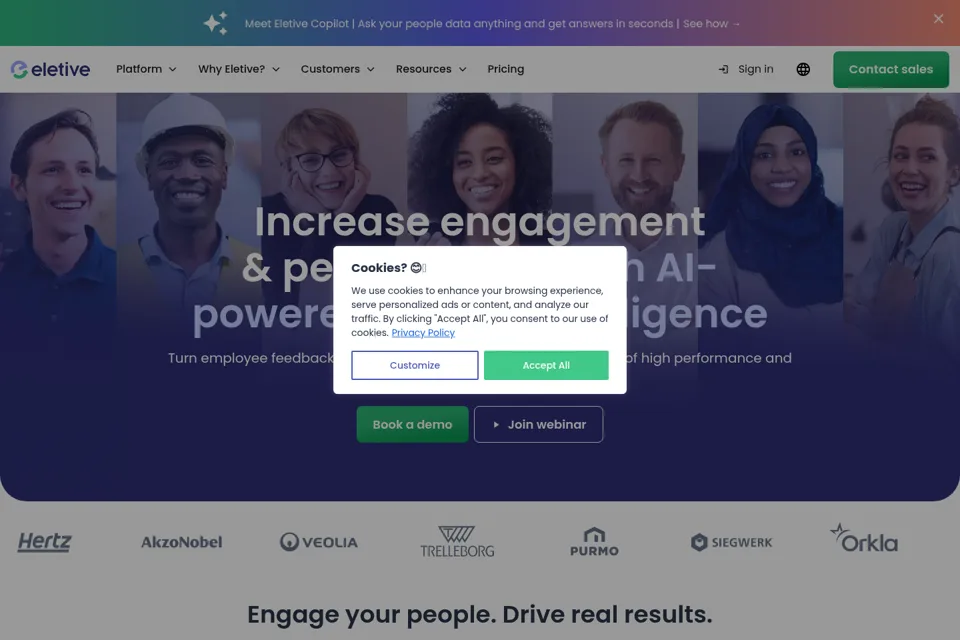 Aperçu de la landing page