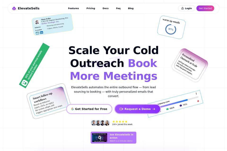 Aperçu de la landing page