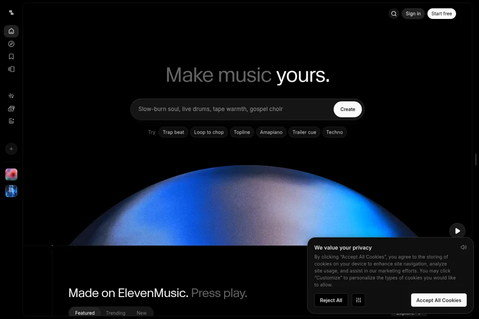 Landing page preview