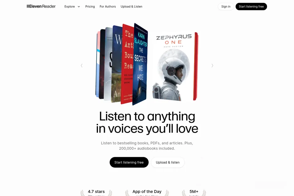 Aperçu de la landing page