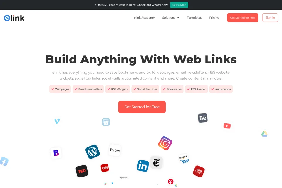 Aperçu de la landing page