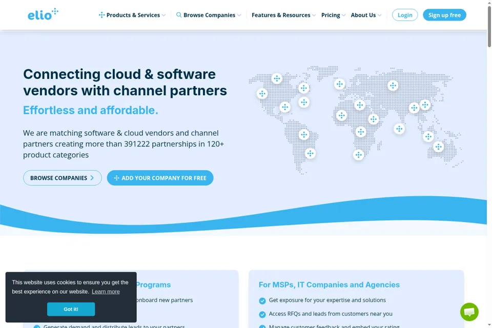 Aperçu de la landing page