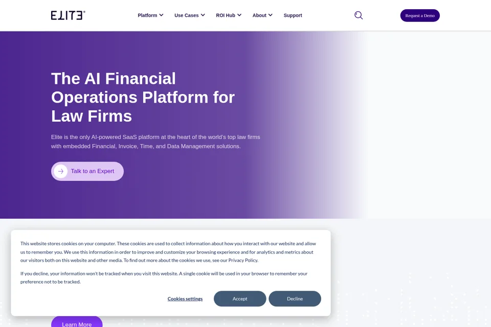 Aperçu de la landing page