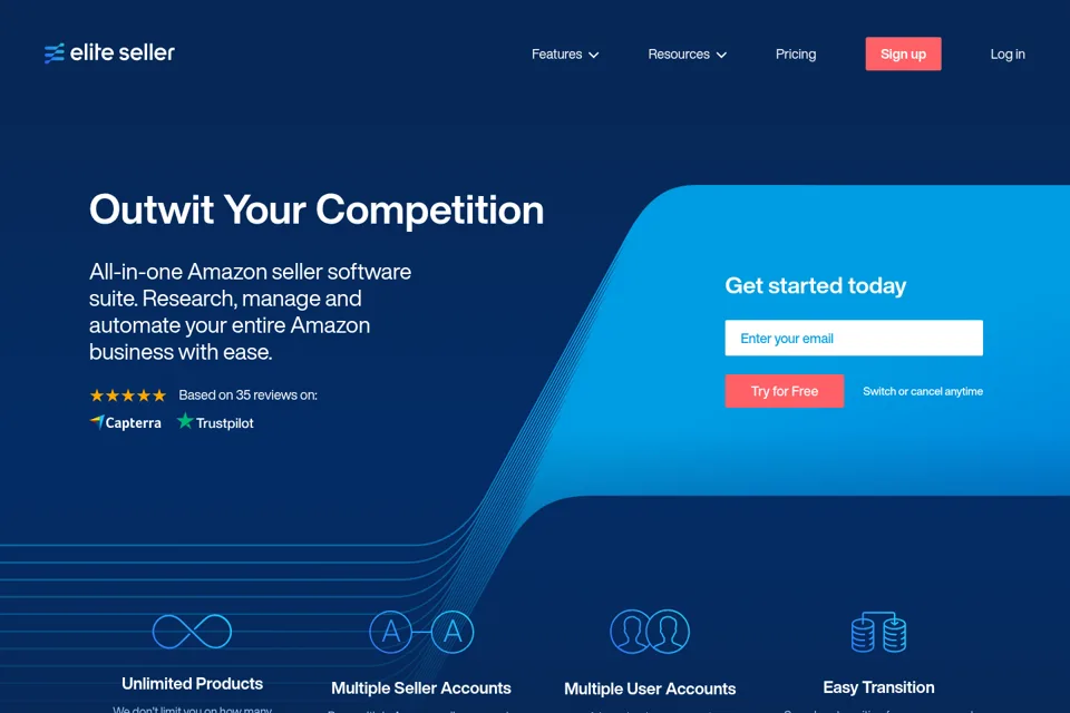 Aperçu de la landing page