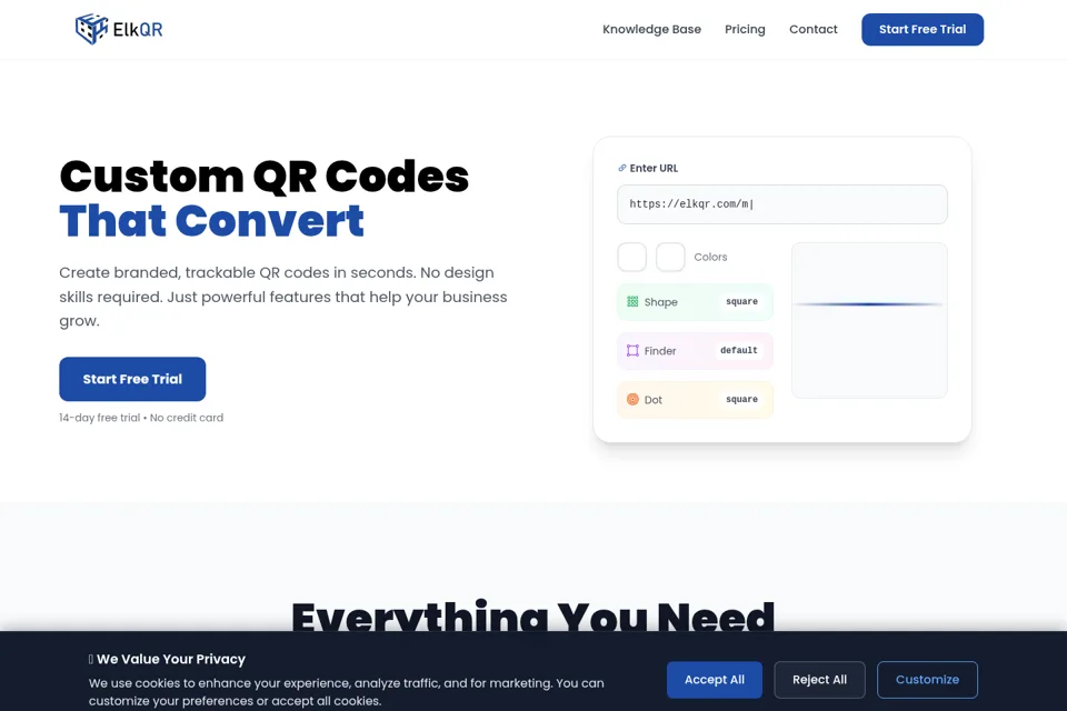 Landing page preview