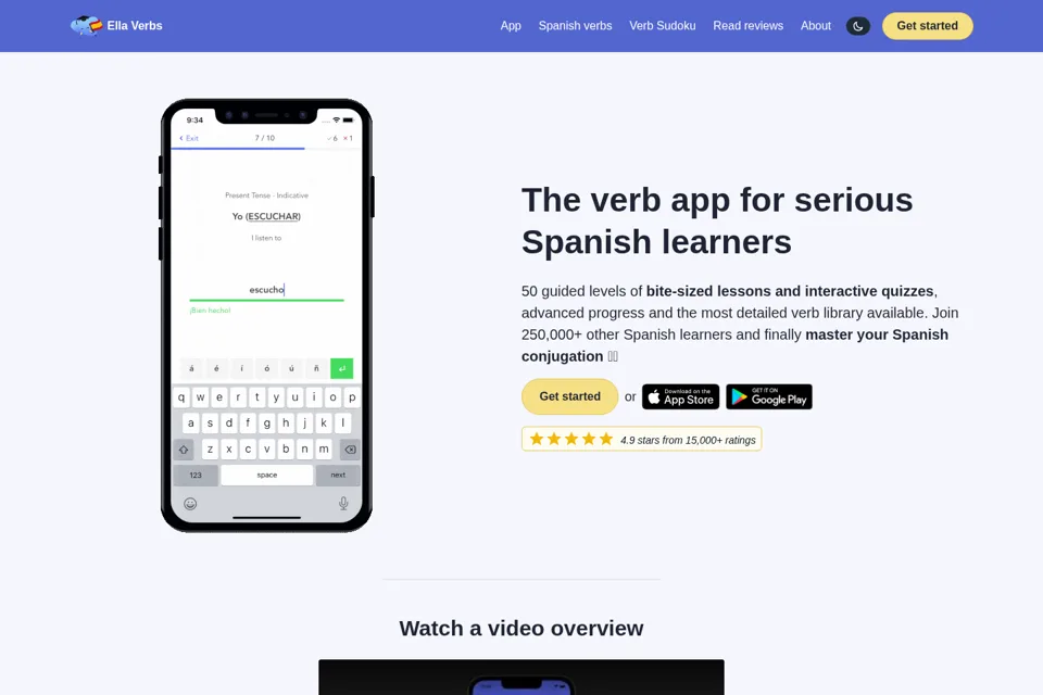 Aperçu de la landing page
