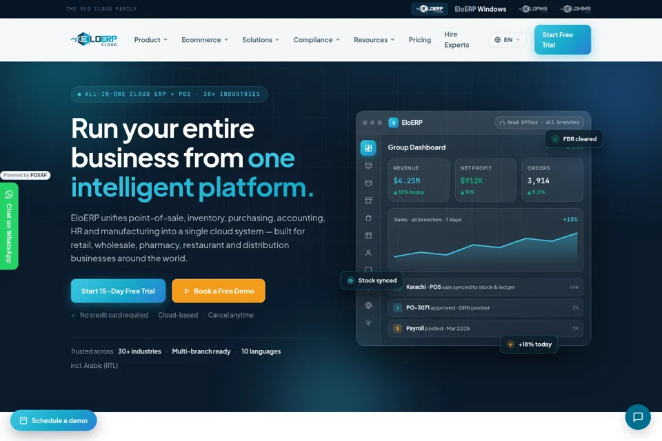 Aperçu de la landing page