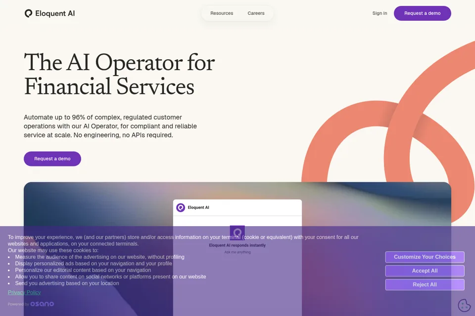 Aperçu de la landing page