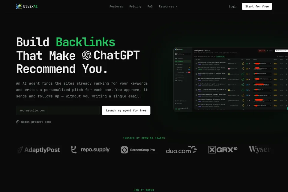 Aperçu de la landing page