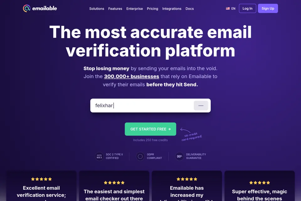 Aperçu de la landing page
