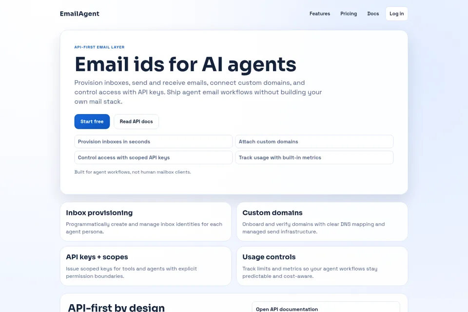 Aperçu de la landing page