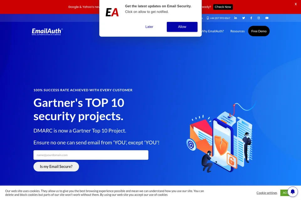 Aperçu de la landing page