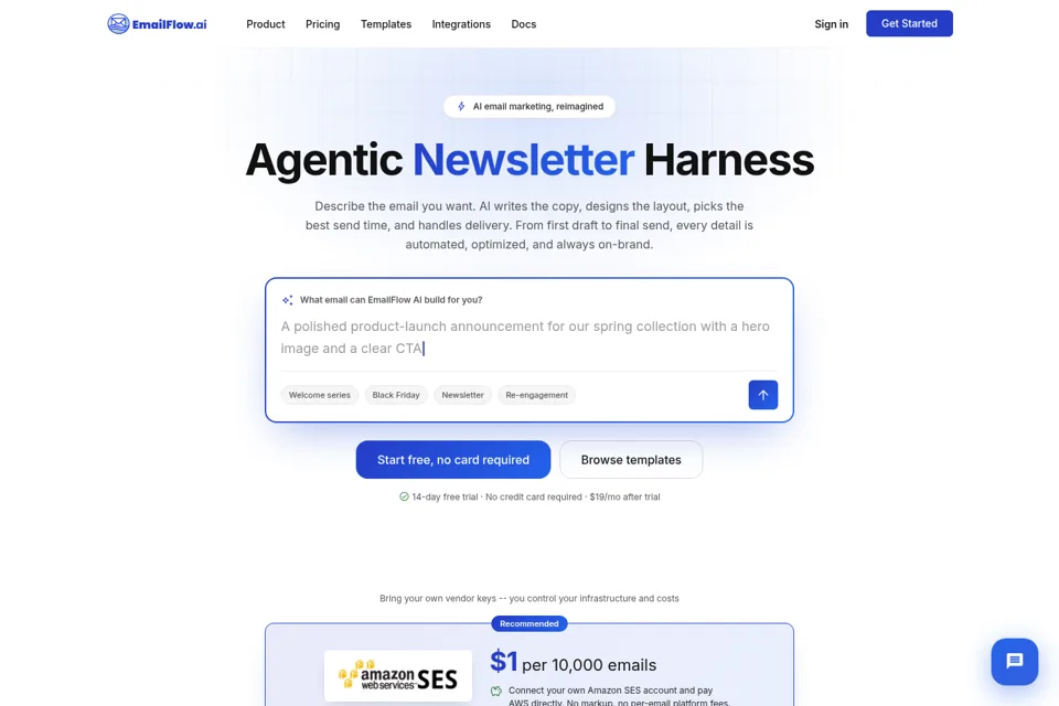 Aperçu de la landing page