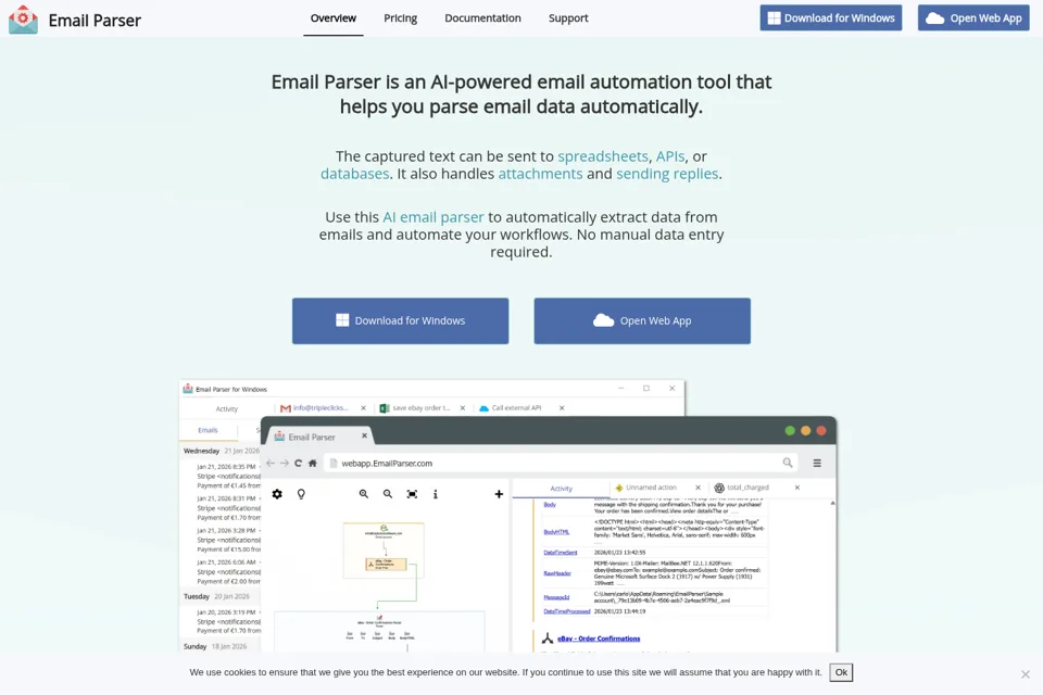 Aperçu de la landing page