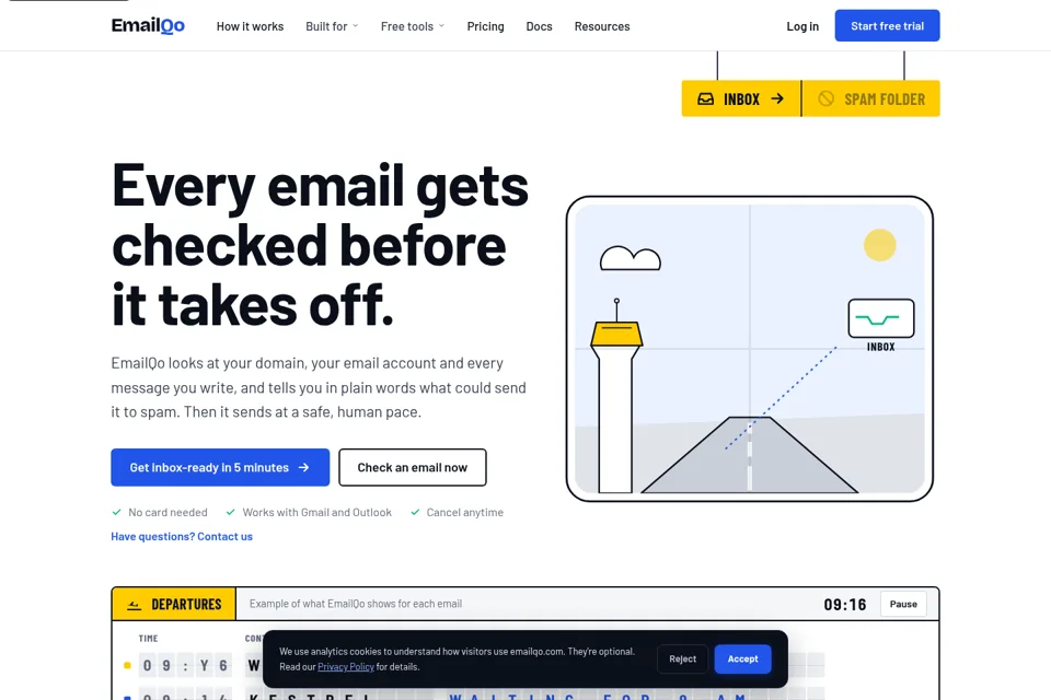 Aperçu de la landing page