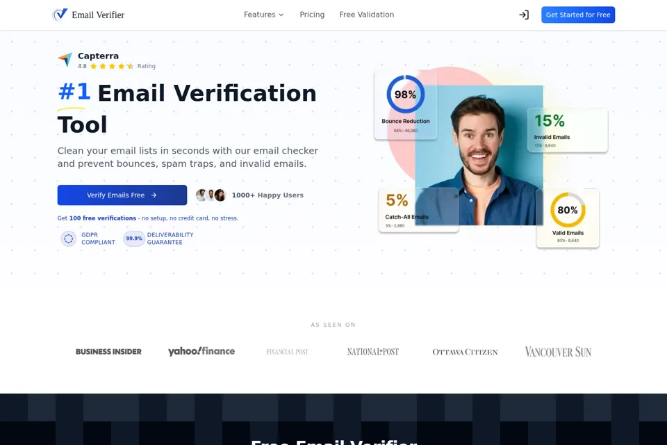 Aperçu de la landing page