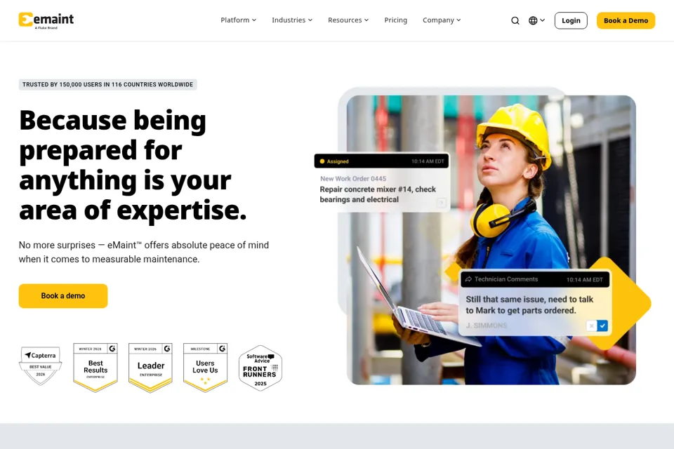 Aperçu de la landing page