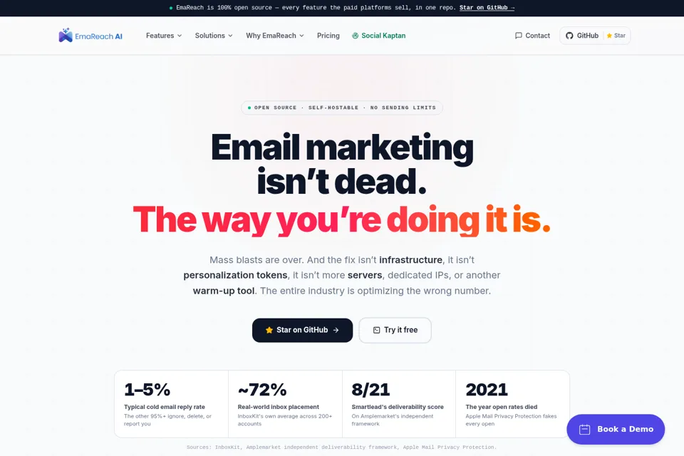 Aperçu de la landing page