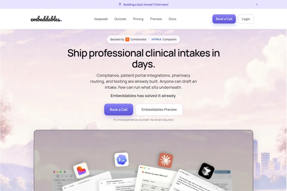 Aperçu de la landing page