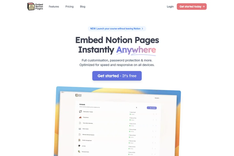 Landing page preview