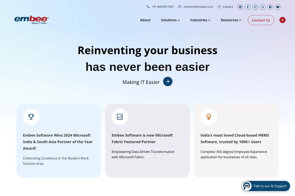Aperçu de la landing page
