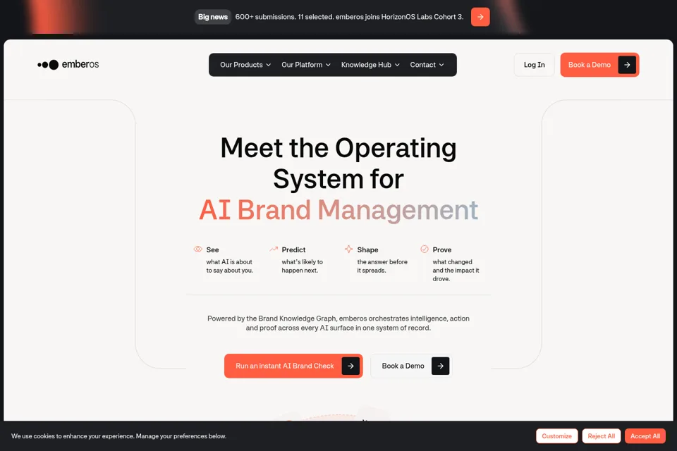 Aperçu de la landing page