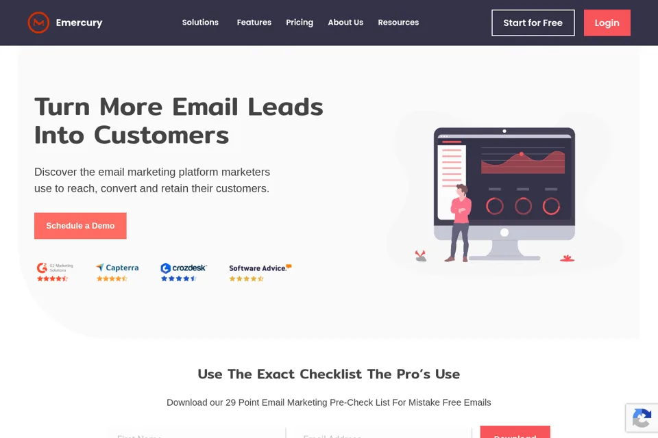 Aperçu de la landing page