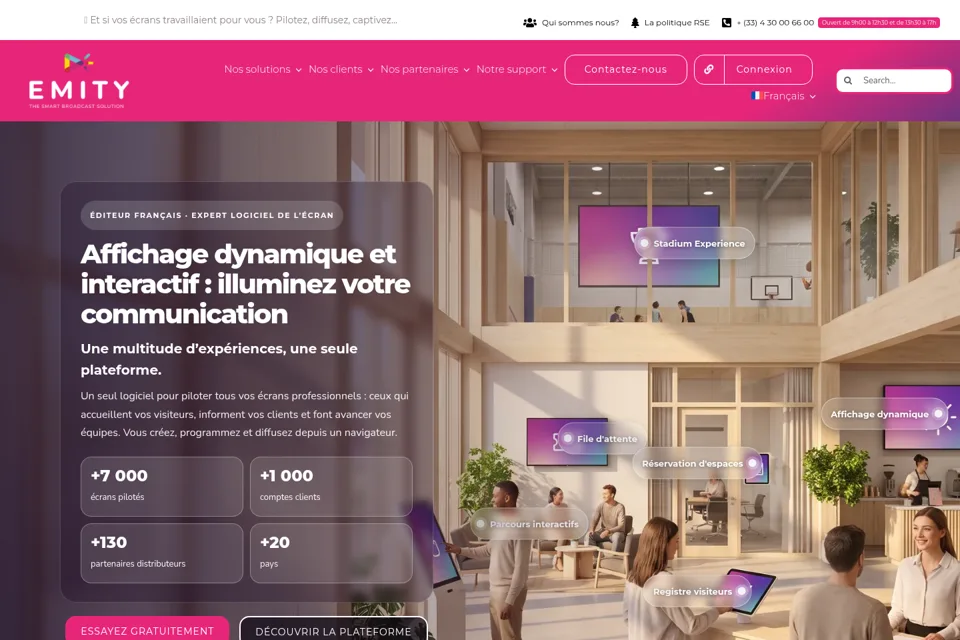 Aperçu de la landing page