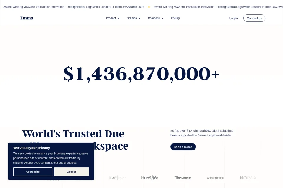 Aperçu de la landing page