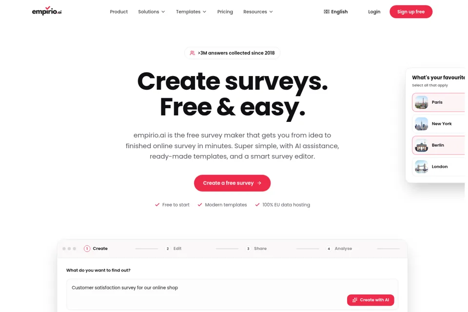 Aperçu de la landing page
