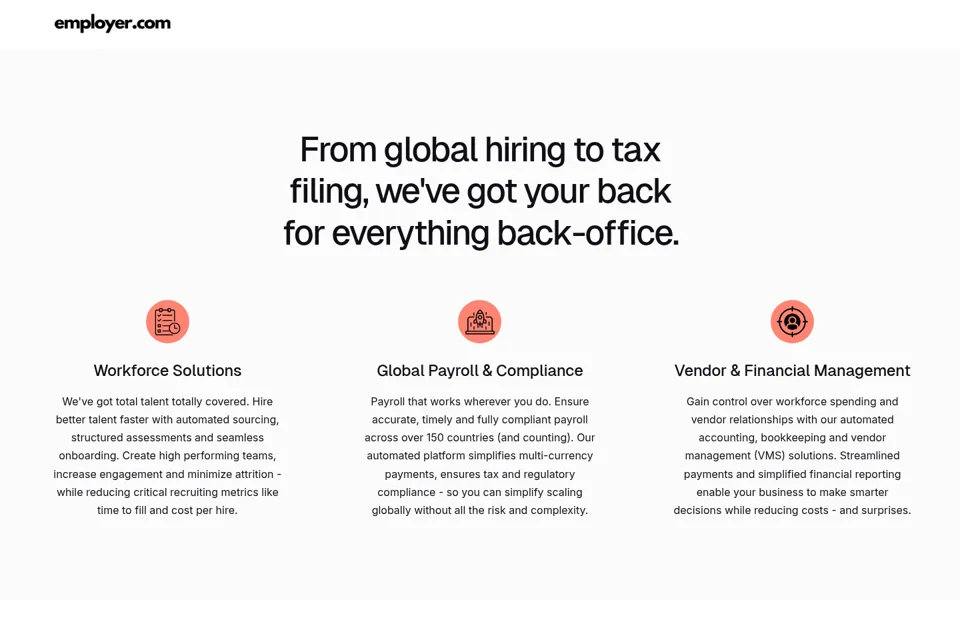 Aperçu de la landing page