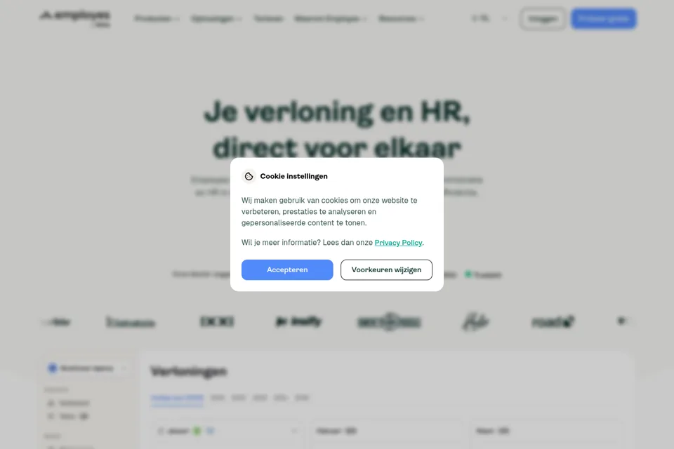 Aperçu de la landing page