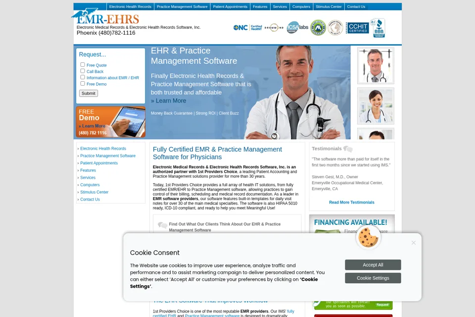 Aperçu de la landing page