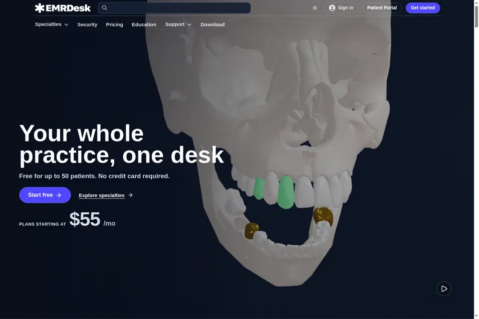 Aperçu de la landing page