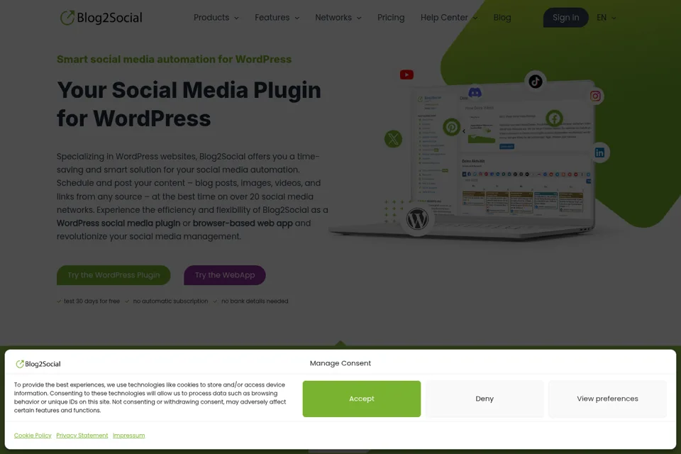 Aperçu de la landing page