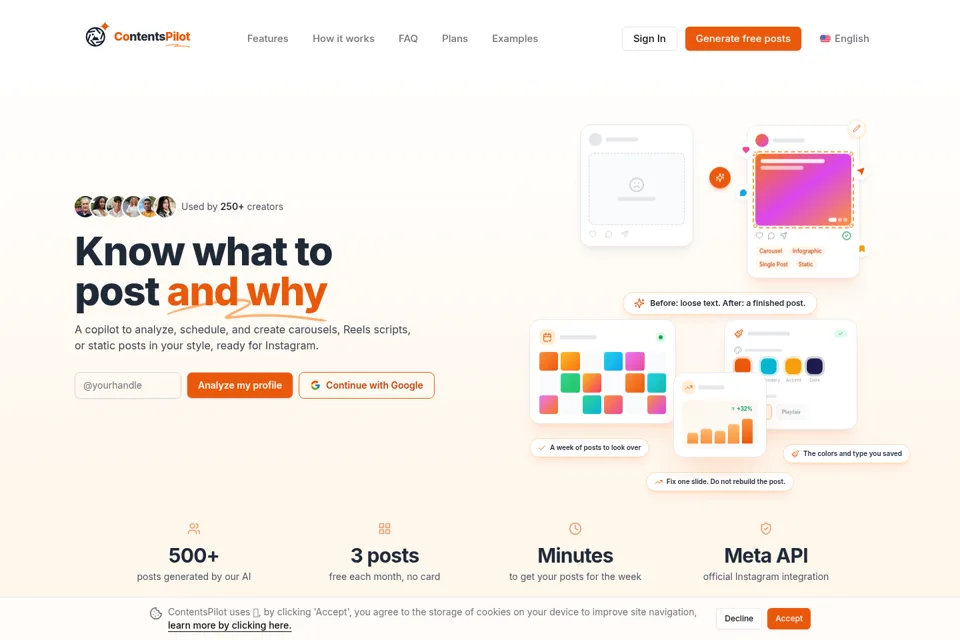 Landing page preview