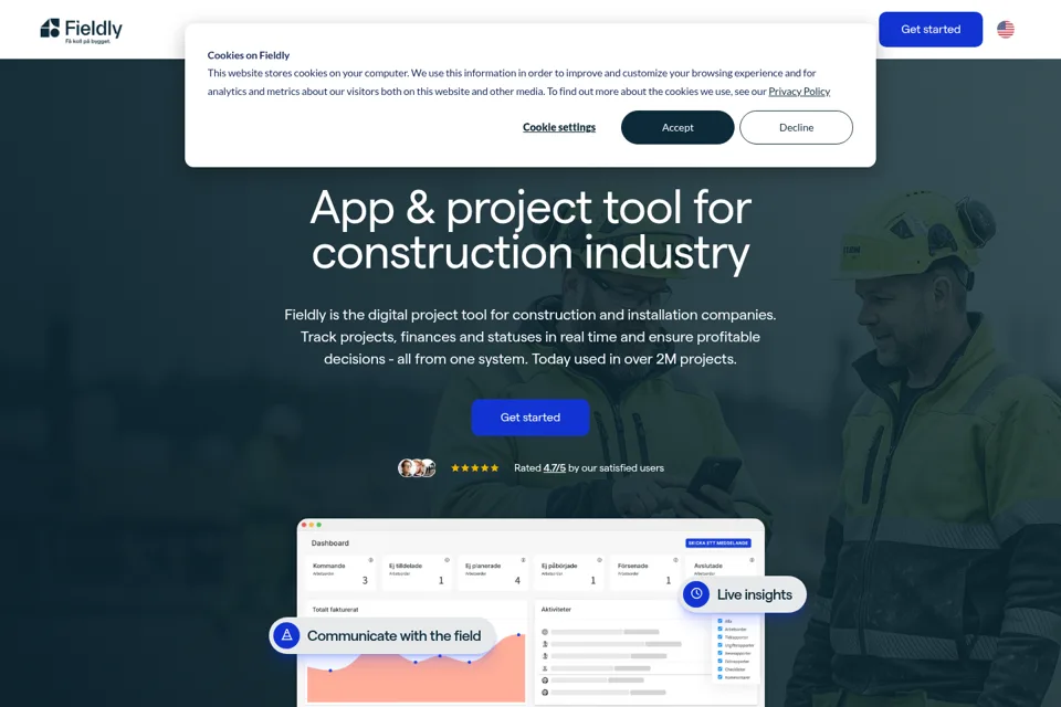 Aperçu de la landing page
