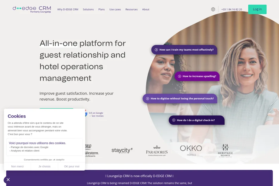 Aperçu de la landing page