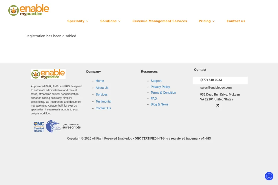 Aperçu de la landing page